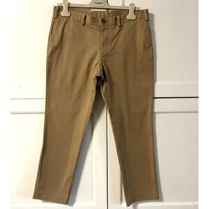 Indochino Pants 100% cotton flat front straight leg chinos khaki/tan tailored